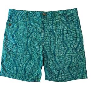 The Territory Ahead Shorts Men 36 Green Ocean Wave Batik Resort Boho